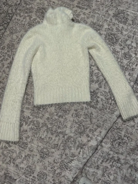 Anthropologie Pearl Button Fuzzy Cardigan Sweater - Picture 6 of 8